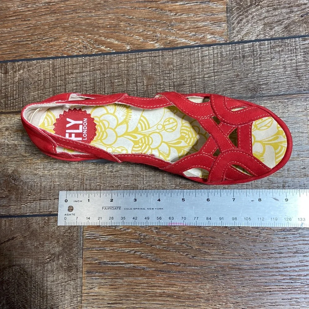 Fly London Red Suede Wedge Pumps Size EU 37